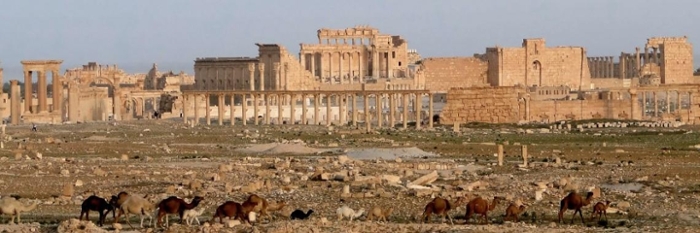 De stad Palmyra in Syrië werd in 2013 door terreurbeweging IS grotendeels vernietigd.