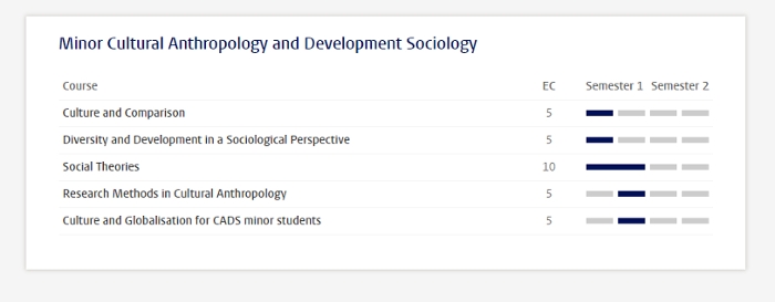 Course overview CADS minor