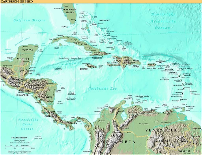 Kaart Caribisch gebied